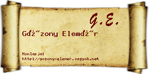 Gózony Elemér névjegykártya
