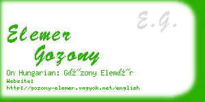 elemer gozony business card